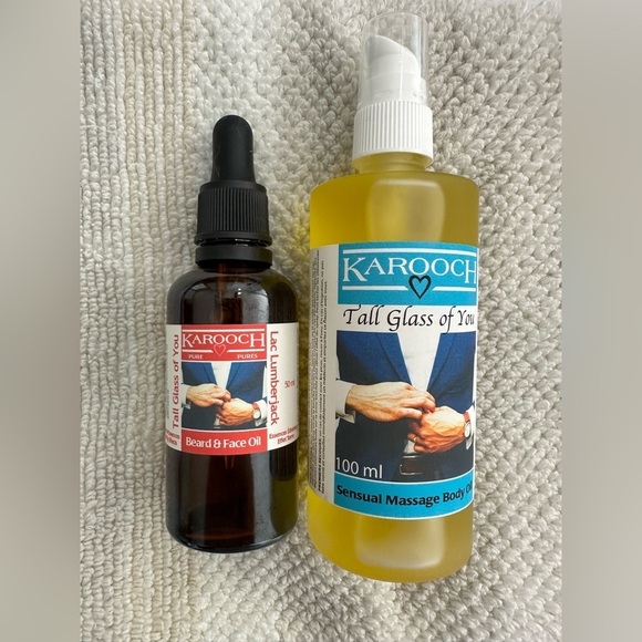 Mens  Grooming Kit Set - Beard Oil and Massage Oil - Picture 1 of 6